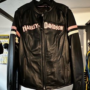 Beautiful original Harley leather jacket, vest and inner jacket for sale.
